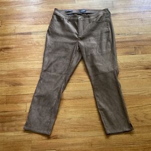NYDJ Alina Skinny Suede Like Brown Pants